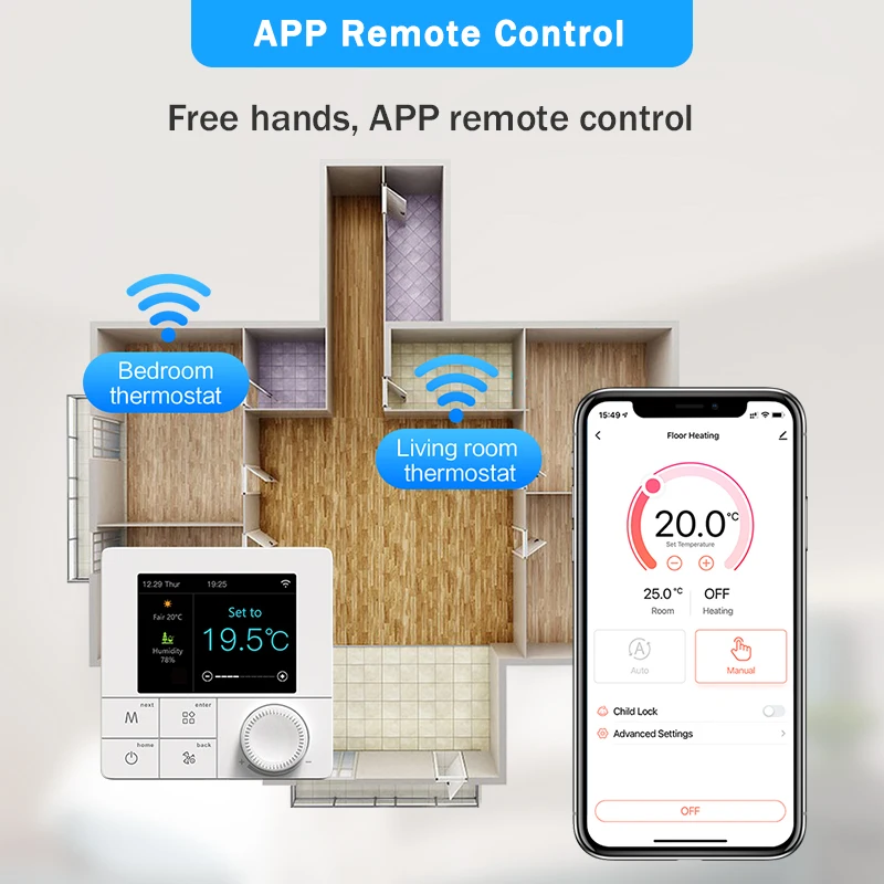 Tuya Wifi Heating Thermostat Smart Thermostat Gas Boiler UnderFloor Heating  Digital Temperature Controller Alexa Google Home