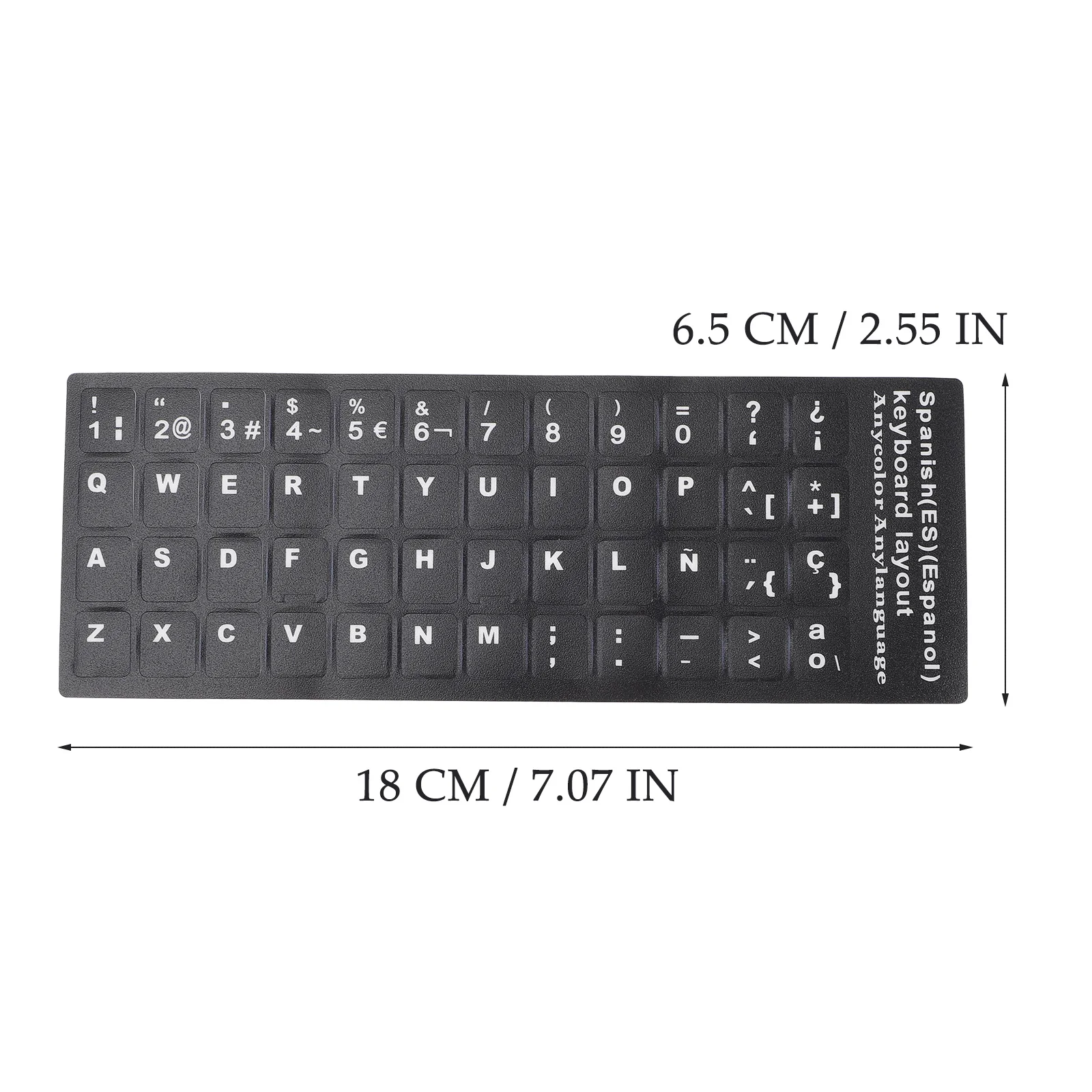 10 أوراق ملصقات حروف لوحة المفاتيح الإسبانية قوية مقاومة للماء ملصقات لوحة مفاتيح الكمبيوتر المحمول ملصقات لغة الكمبيوتر