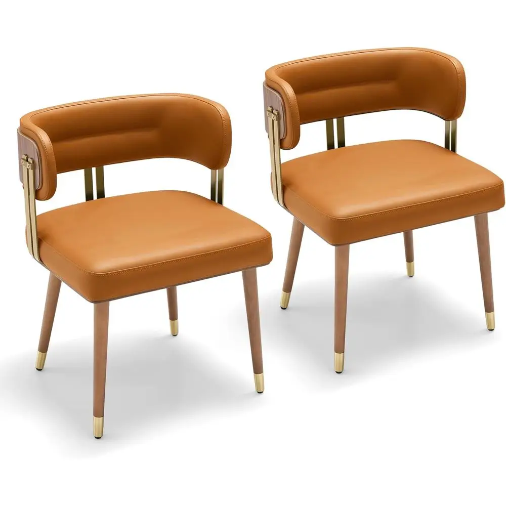 

Set of 2 Leather Dining Chairs - Durable for Commercial Use, Ideal for Restaurants, Hotels, and Family Gatherings, Easy to Clean
