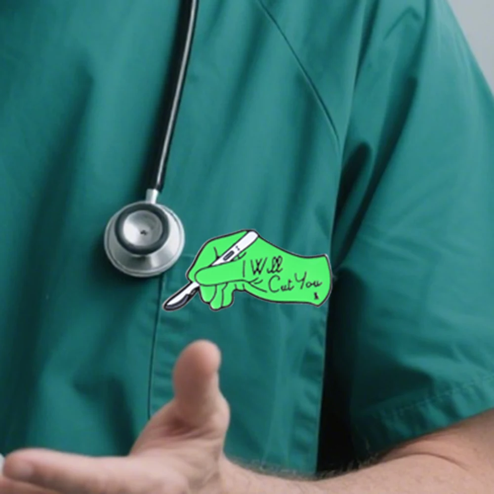 Ручной скальпель хирурга, эмалированная брошь «Я вырезаю тебя», медицинское ювелирное изделие, значок на булавке с буквами для студентов-интерзаторов, уникальный подарок