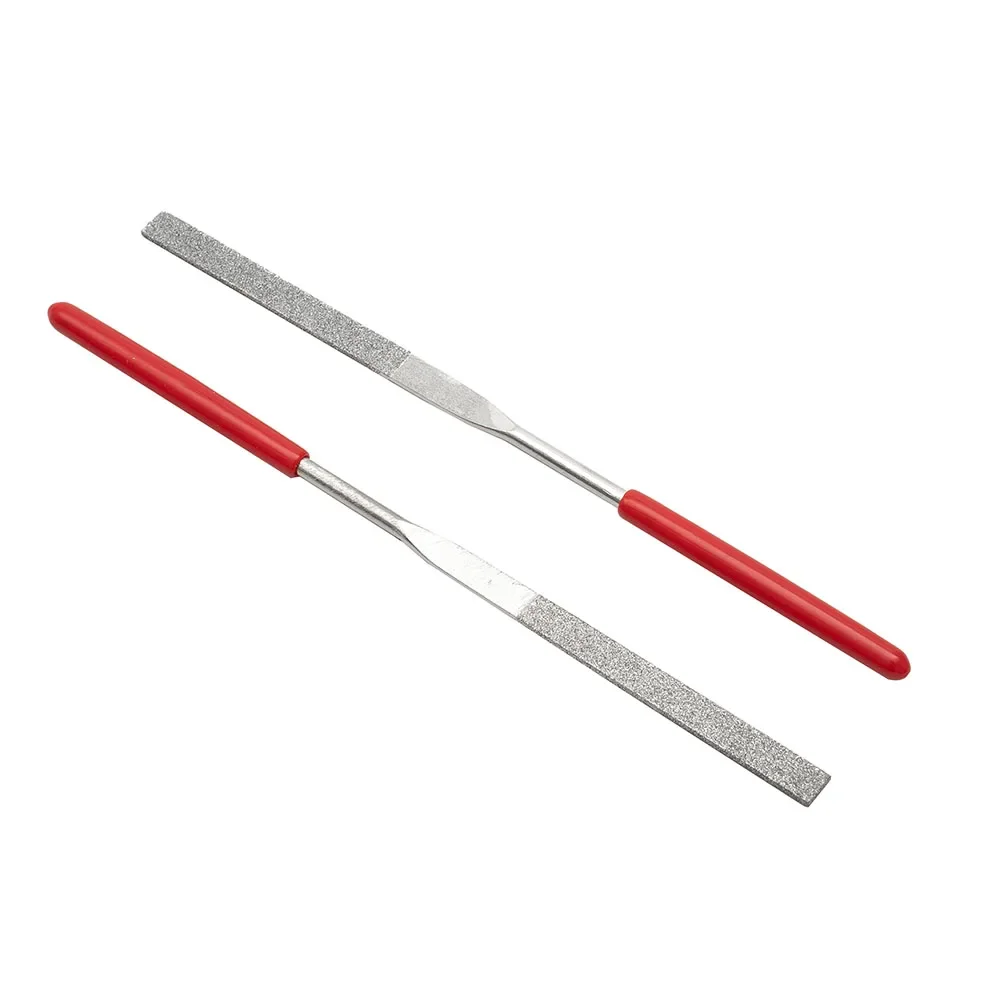2pcs Diamond Needle Files (Red Handle) - usage example