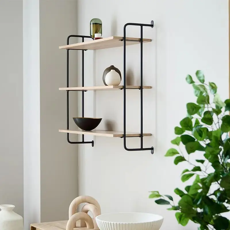 

Italian shelf wall shelf wrought iron living room decorative storage word baffle laminate simple wall hanging bookshelf