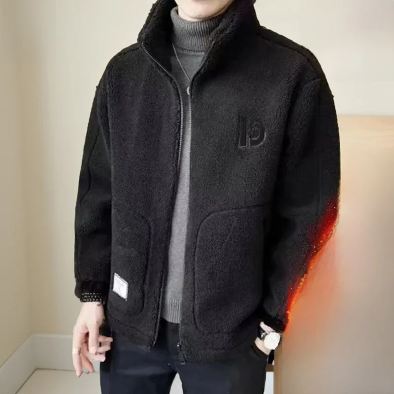 

Бархатное хлопковое тюлевое пальто из ягненка, новинка 2025, корейское мужское пальто на подкладке, осенне-зимнее повседневное хлопковое пальто для пар, модное