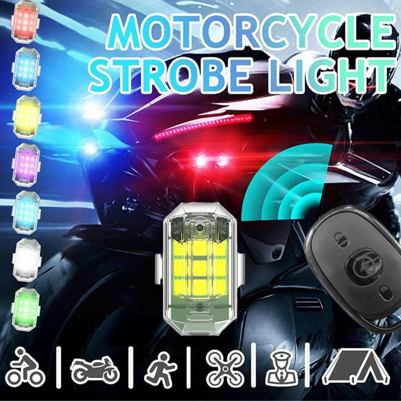 LED Strobe Light Safety Tail Lights for Bike Aircraft Flying Motorcycles Cars Bicycle High Brightness 7 Colors Mode USB Recharge