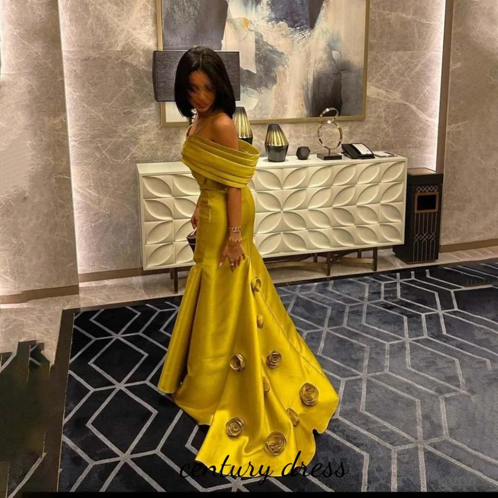 Vestido de noche personalizado con cuello en V, precioso vestido de satén con tirantes finos para graduación, vestido Formal de flores para ocasión, bata de fiesta