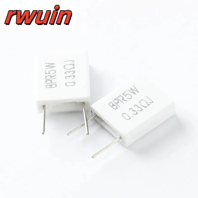 20 pcs Non-inductive Ceramic Cement Resistor BPR56 5W 0.33 ohm 0.33R High Power Resistance Kit