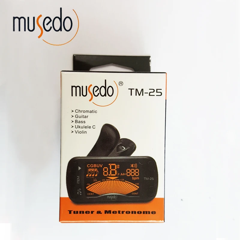 Musedo TM-25 Clip-on Electric Tuner & Metronome Guitar Chromatic Bass Violin Ukulele Universal Multifunction Portable