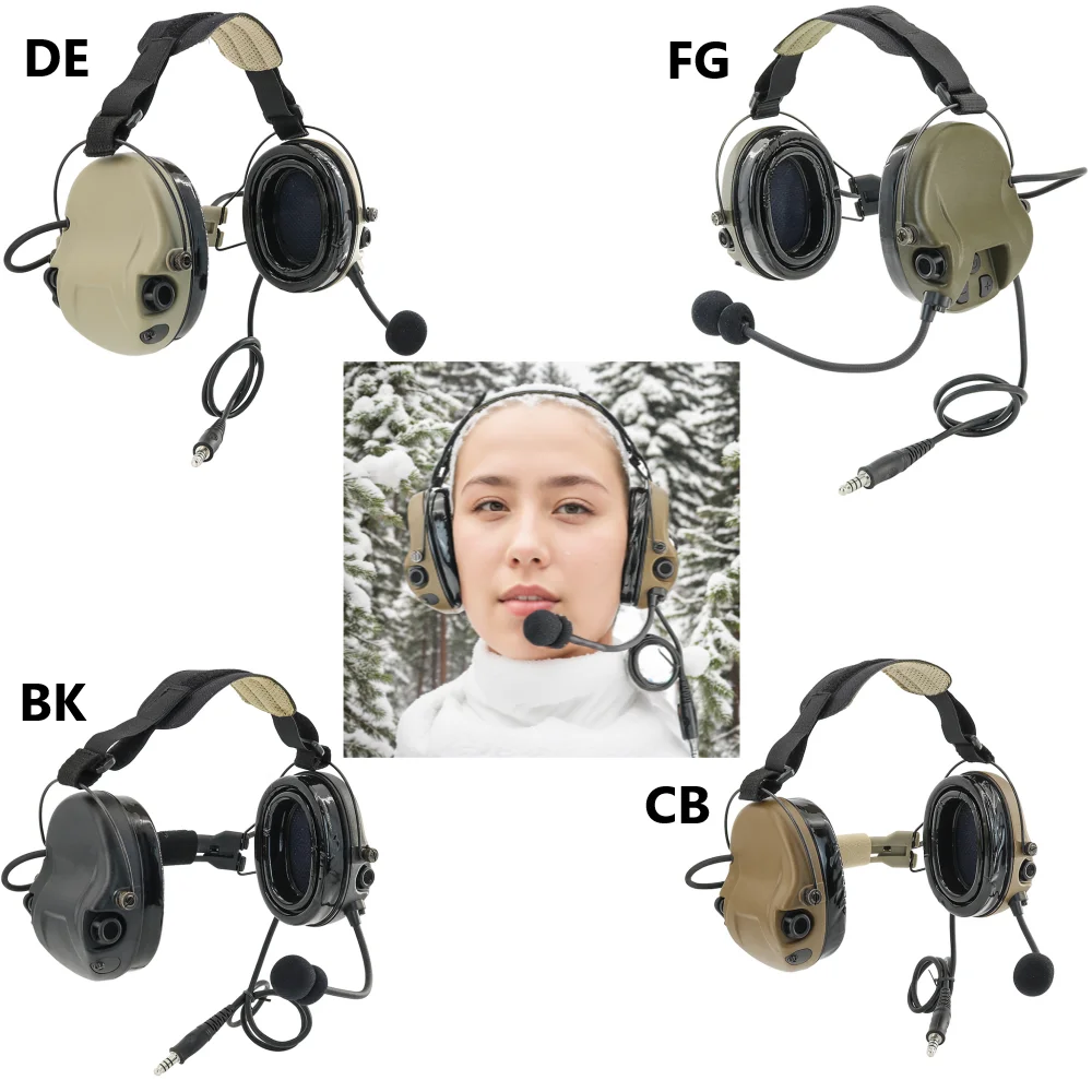 TS TAC-SKY Tactical Digital Chip DSP H302 Modular Headset Tactical Hearing Protection Noise Cancelling Pickup Headset