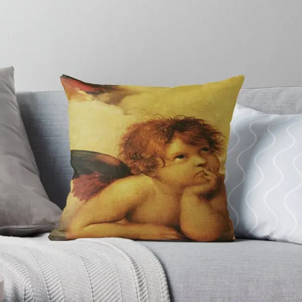 Raffaello Sanzio Da Urbino Sistine Madon  Printing Throw Pillow Cover Waist Wedding Throw Bed Pillows not include One Side