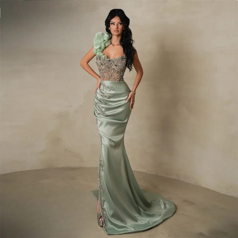 

Saudi Arabia Prom Dress Evening Off-the-shoulder Mermaid Floor Length Skirts Lace Bespoke Occasion Dresses Formal Gown