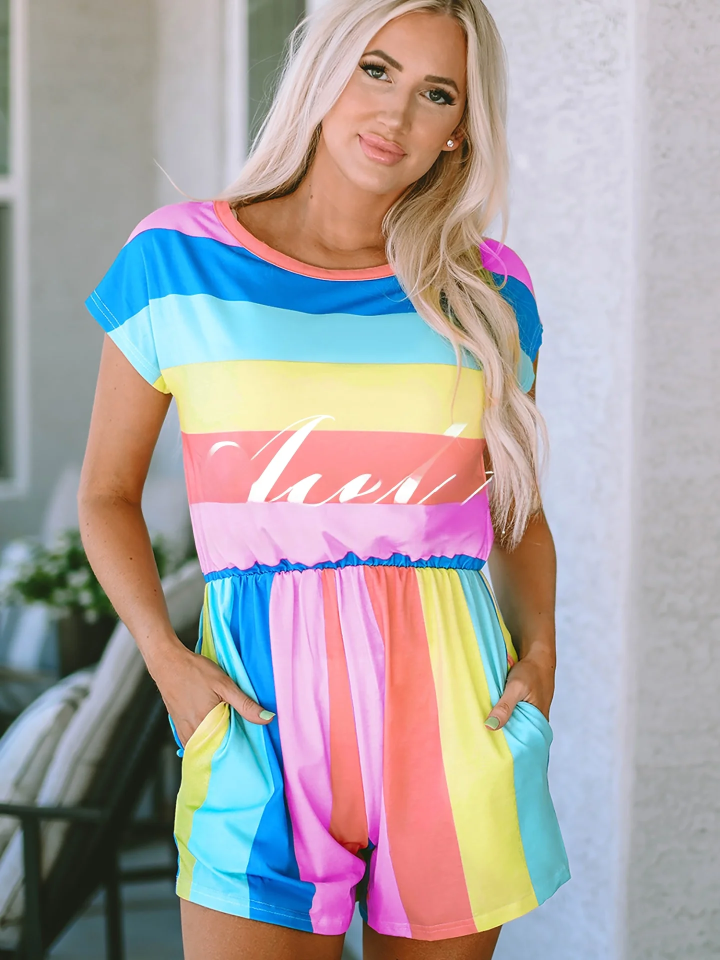 Acelitt Color Blo camiseta Sle ort mujer Casual versátil novedad de verano llegada pantalones ort de cintura alta conjunto