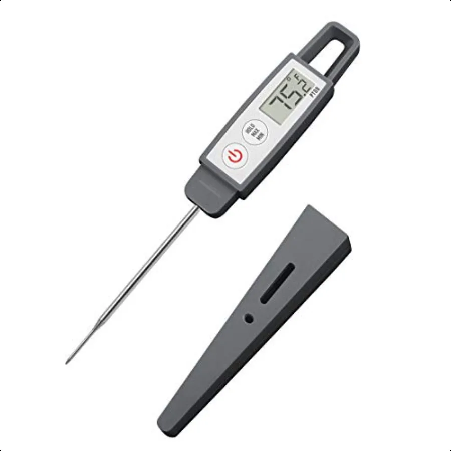 

PT09C erQuick Commercial Grade Digital Thermometer for Cooking Meat Candy Candle Liquid Oil 3 Compact Probe Splash Proof C F To
