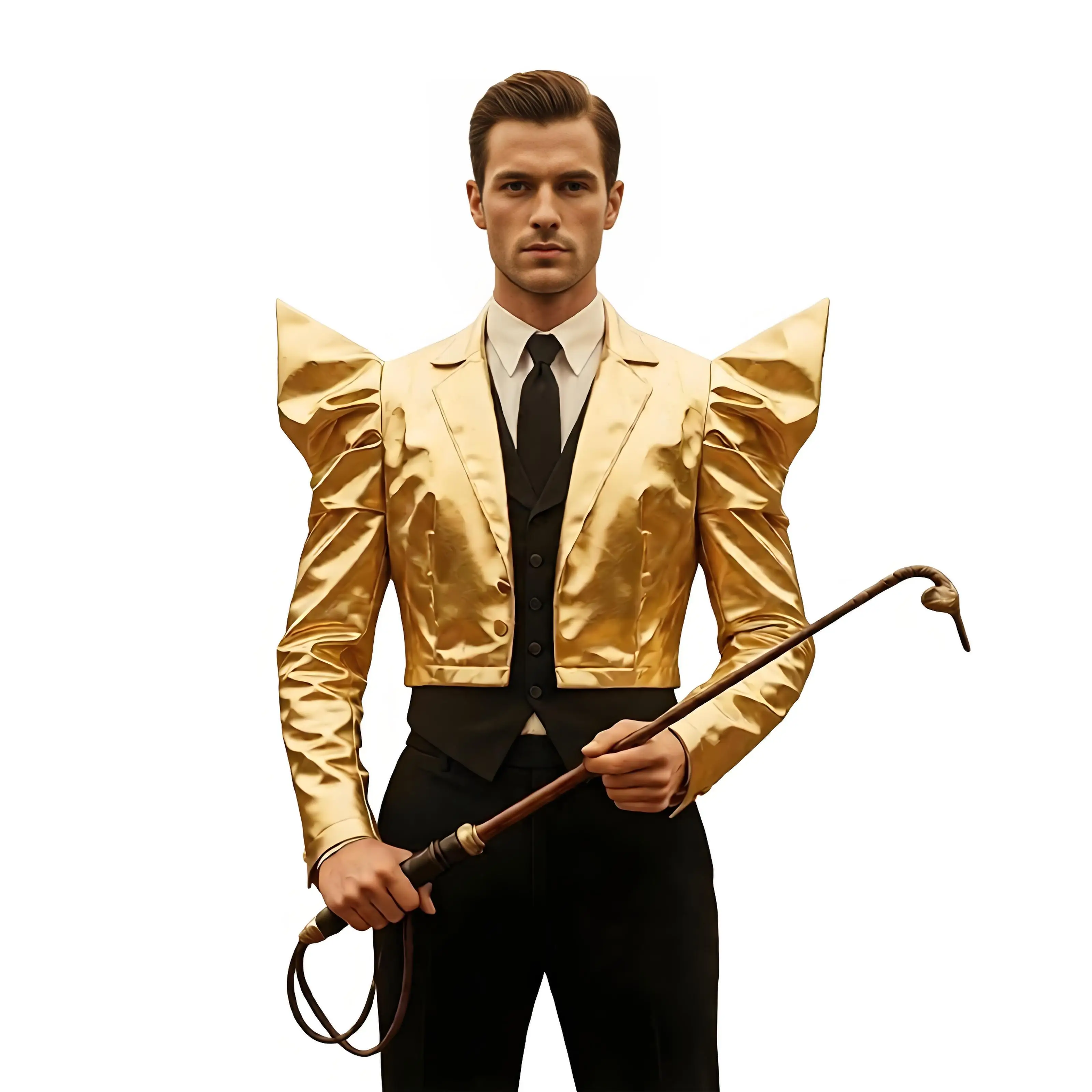 Men Jazz Dance Vest Jackets Metallic Shiny Club Notched V Neck Front Ziper Sleeveless Waistcoat Stylish Punk Motorcycle Tank Top