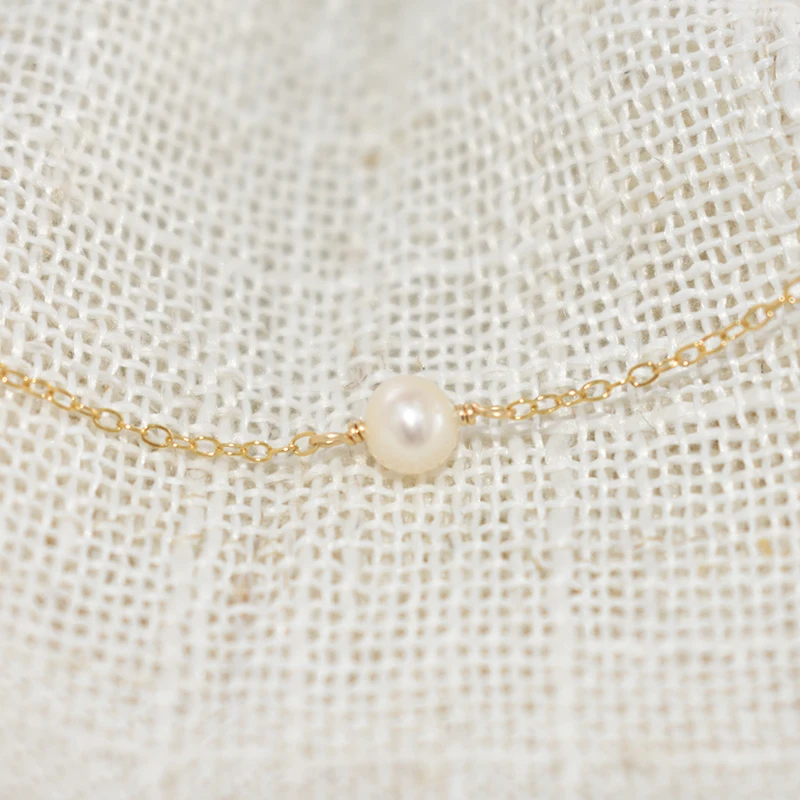 Naturalny naszyjnik z pereł 14K wypełniony złotem 925 srebrny naszyjnik Choker ręcznie robione wisiorki Collier Femme Kolye Collares biżuteria Boho — zdjęcie 7