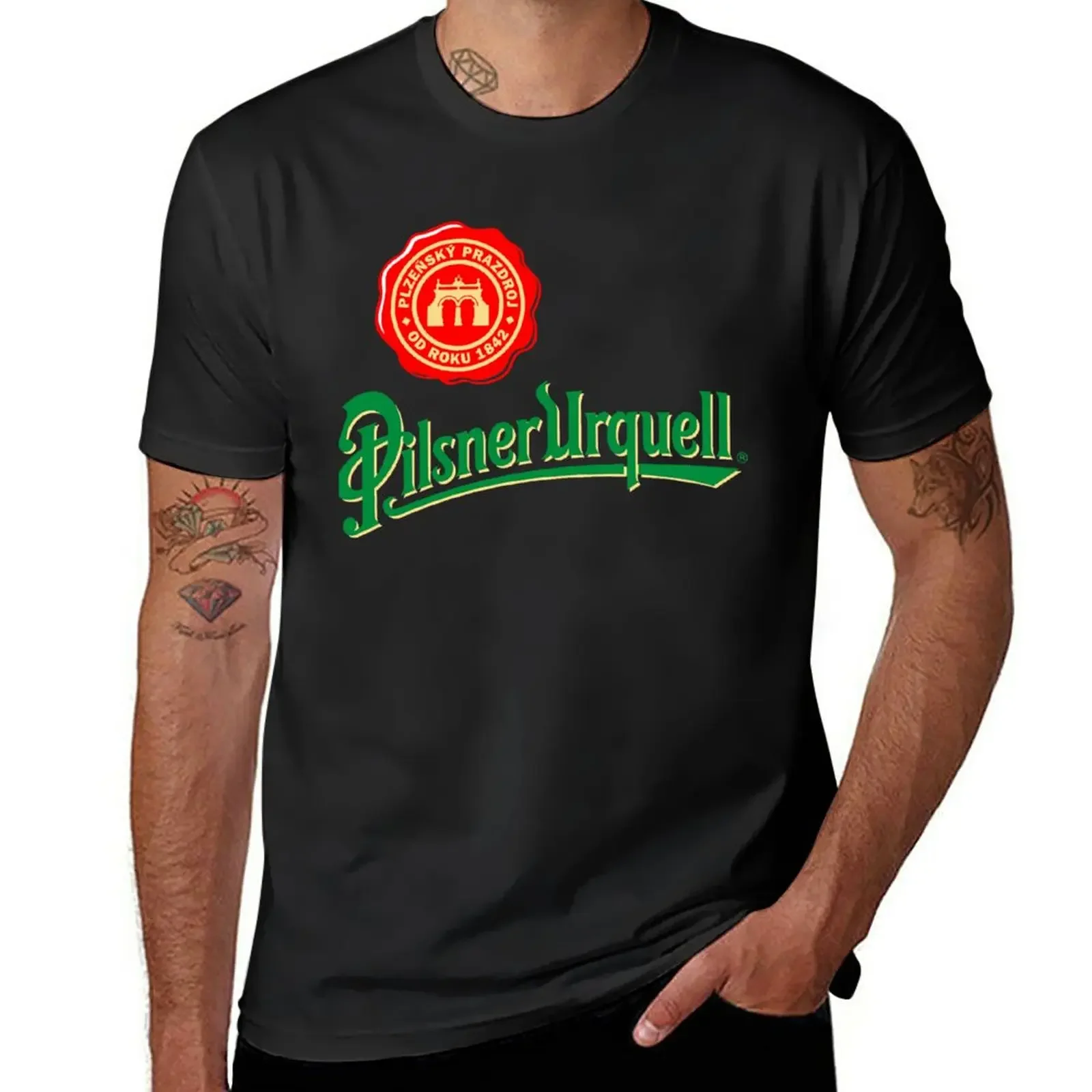 New pilsner urquell beer lager asahi breweries beer food brewery logo T-Shirt graphics anime stuff mens graphic t-shirts anime