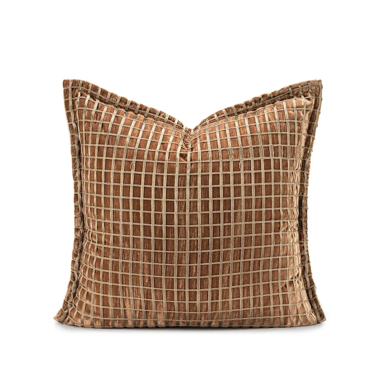 Orange Check Pillows Luxury Retro Geometric Cushion Case Square Decorative Pillow Cover For Sofa Chair Home Decorations