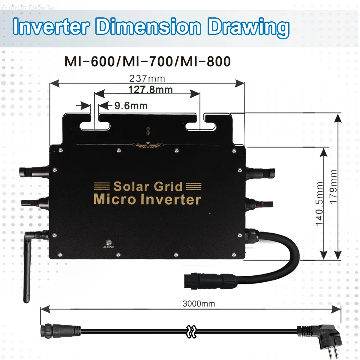 Imagem -03 - Micro Inversor de Grade Solar Ip65 à Prova Dágua para Usina de Varanda Wi-fi Mppt Dc1855v a Ac220v 110v 600w 700w 800w Vde