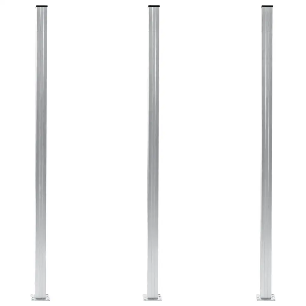 72.8 Aluminum Fence Posts - Set of 3 Durable Garden Stakes for Secure Fencing Solutions