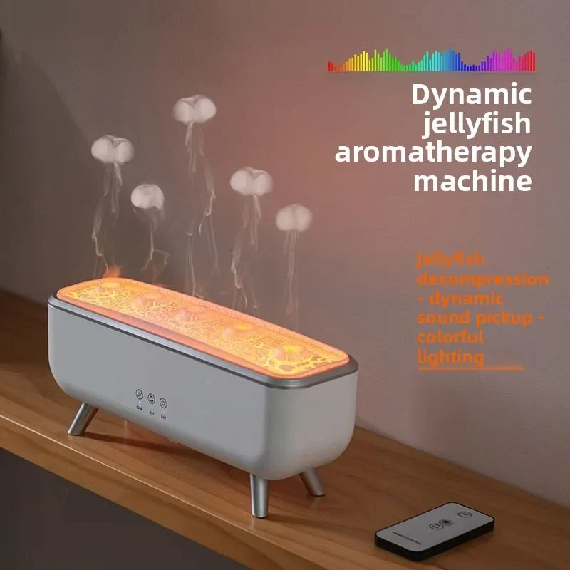 Flame humidifier, pickup dynamic jellyfish remote control lantern essential oil porous diffuser aromatherapy machine
