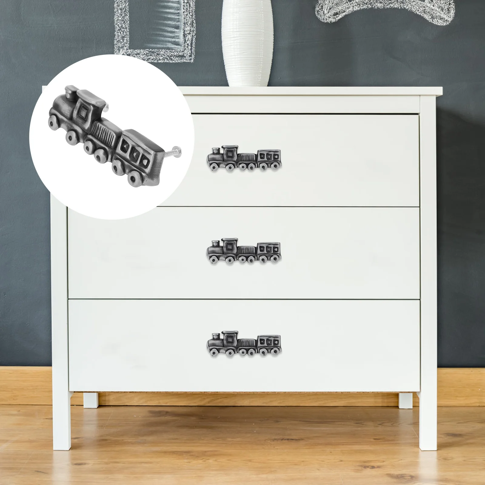 

1 set Train Drawer Knob Grey Cabinet Handle For Room Wardrobe Furniture Decorative Pull Hardware Accessory