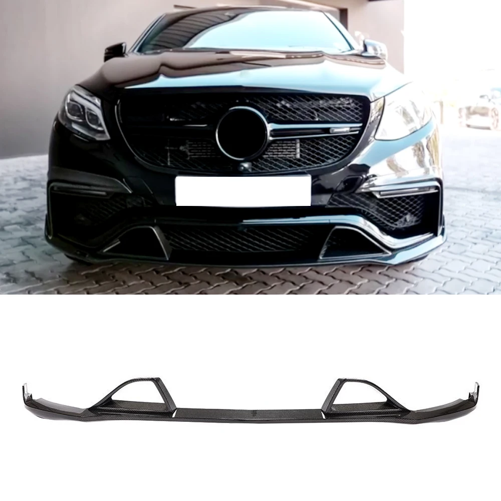 Carbon Front Bumper Lip For Mercedes-Benz GLE Class C292 GLE63 AMG 2015 - 2018 Carbon Fiber Front Bumper Lip Spoiler Splitters