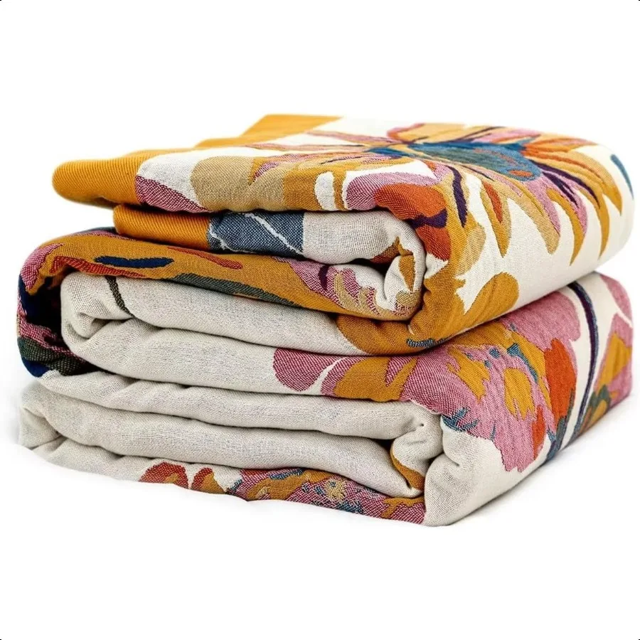

Boho Throw Blanket 100 Cotton Ultra Soft Bed Throw Large Fall Blanket Floral Bird and Butterfly Farmhouse Decor Bed Blankets60×