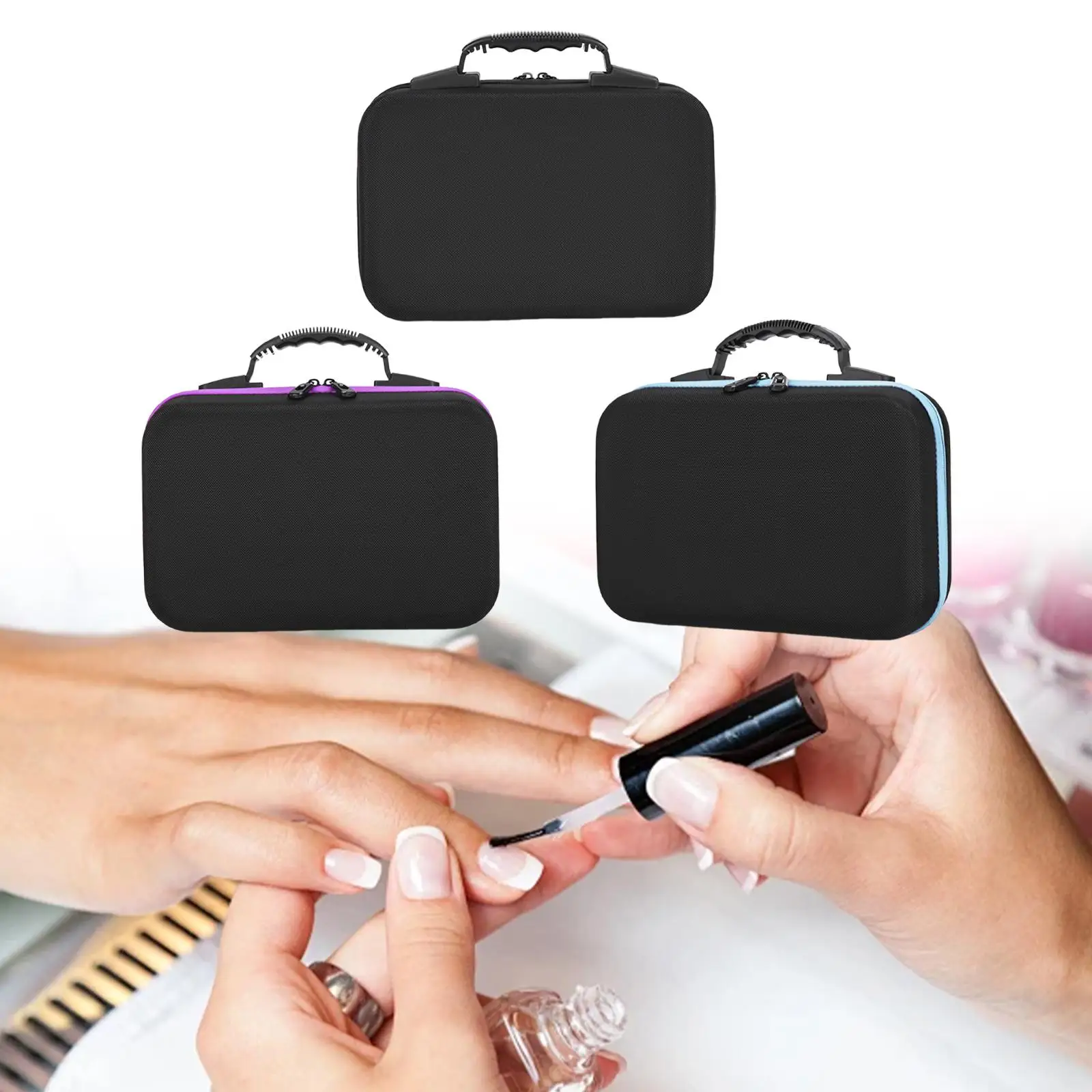 

Сумка-органайзер для лака для ногтей, универсальный твердый футляр для хранения эфирных масел с молниями для профессионалов маникюра