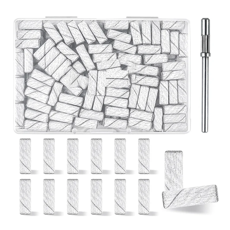 

【Найвичайшая цена!】Набор сверл для ногтей 100 шт. (маленькие шлифовальные ленты с зернистостью 180), сверла для ногтей, биты для ногтей, шлифовальная лента, 3,1 м