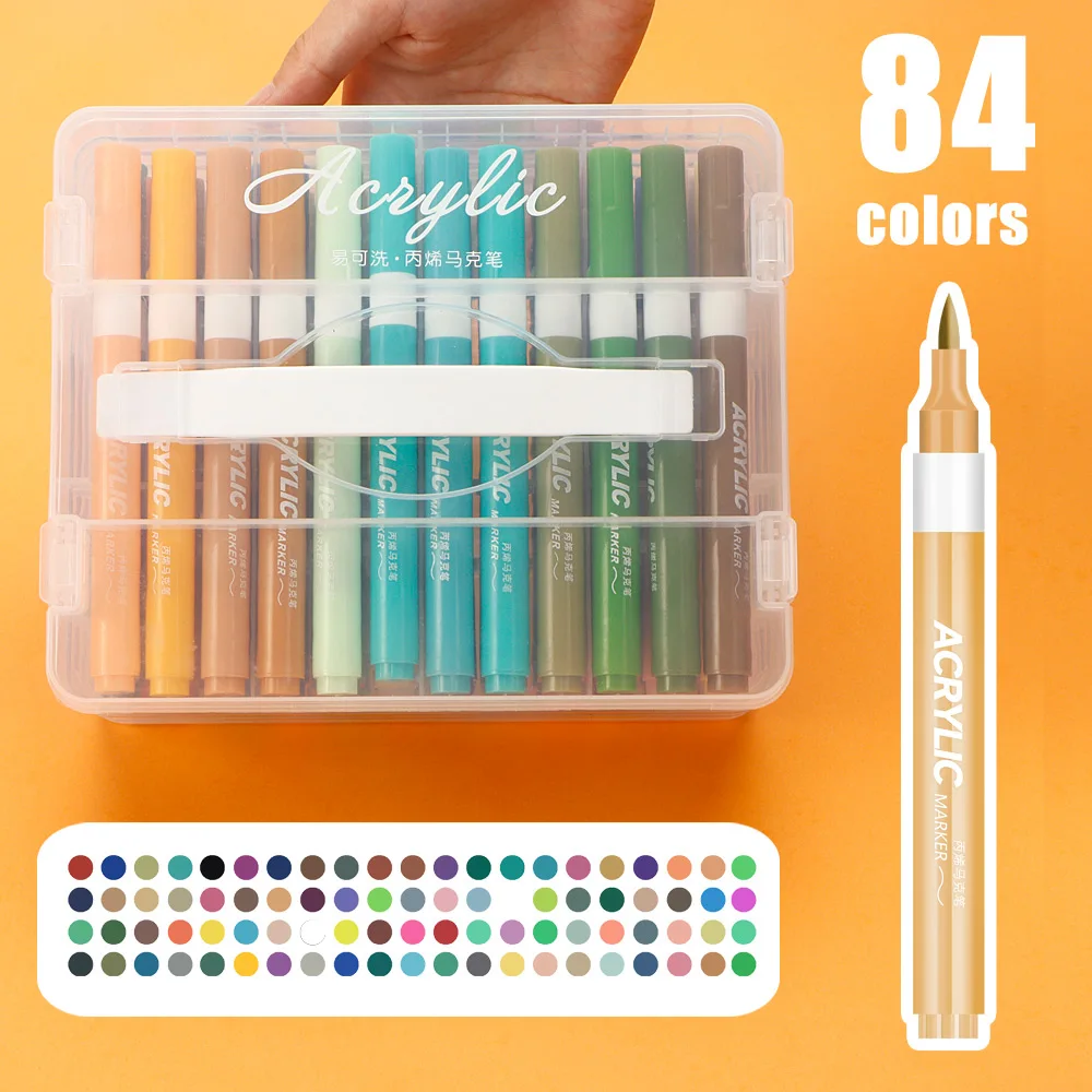 24-84 ألوان علامات الاكريليك أصحاب القلم الملون التجفيف السريع لطلاء الخشب قماش هدية الكريسماس DIY بها بنفسك الحرف لوازم الفن #6