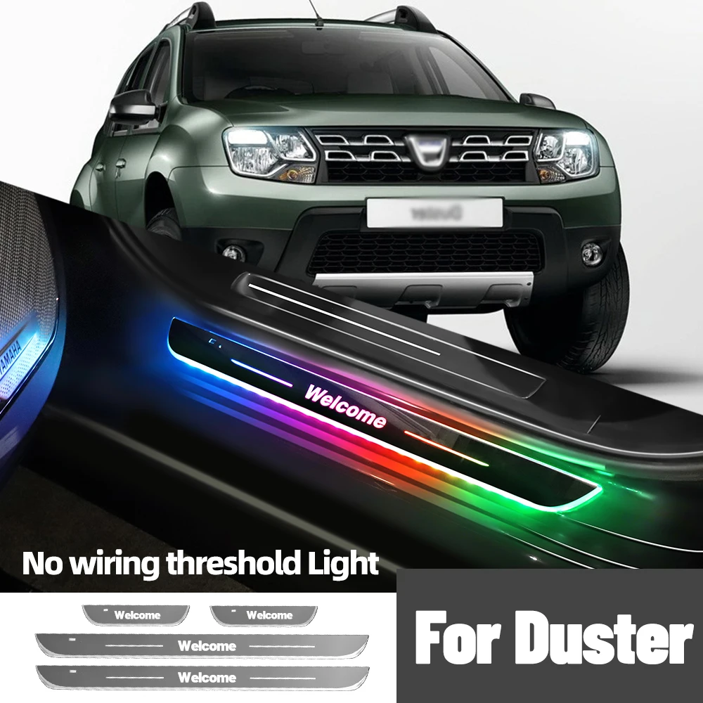 

For Dacia Duster 2009-2019 2013 2014 2017 2018 Car Door Sill Light Customized Logo LED Welcome Threshold Pedal Lamp Accessories