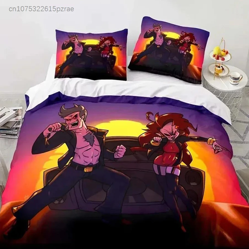 Cartoon Game Friday Night Funkin Comfortable Duvet Quilt Cover Pillowcase Bedding Set Children Bedroom Decoration Home Textile 2