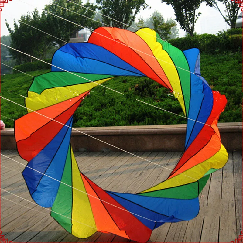 2m kite ring vliegende hanger kite windzak kite fabriek nylon kite staarten echte parachute kite accessoires leegpijp kite cometa