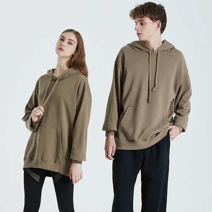 herfst 330g katoenen dunne trui met capuchon dames casual oversized truien paar hoodie dames sweatshirt effen jeugd streetwear