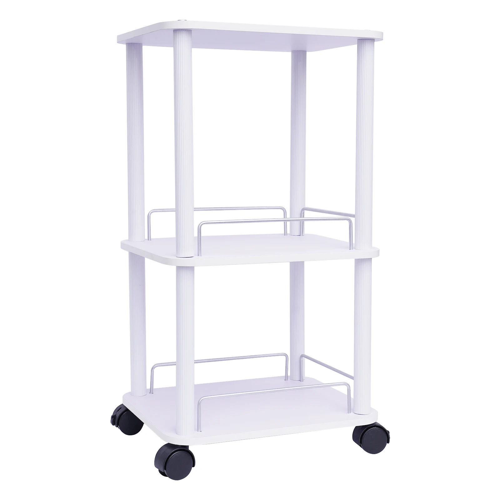 Beauty Salon Trolley Esthetician SPA Equipment Storage Stand Trolley Cart 360 Flexible Movement and Easy Fixing for Hospitals