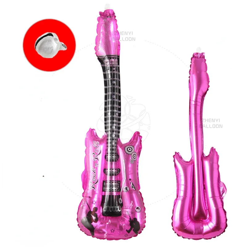 Balões de guitarra infláveis dos desenhos animados globos de ar fontes de festa balão de aniversário das crianças clássico