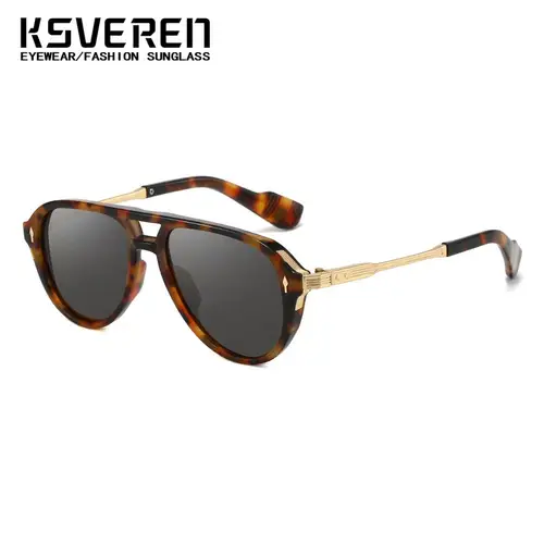 Imagen 2 del producto Gafas de sol con lentes para miopía graduadas de piloto, gafas de sol para hombres y mujeres con acabado marrón para miopía, gafas de sol para conducir al aire libre-0,5