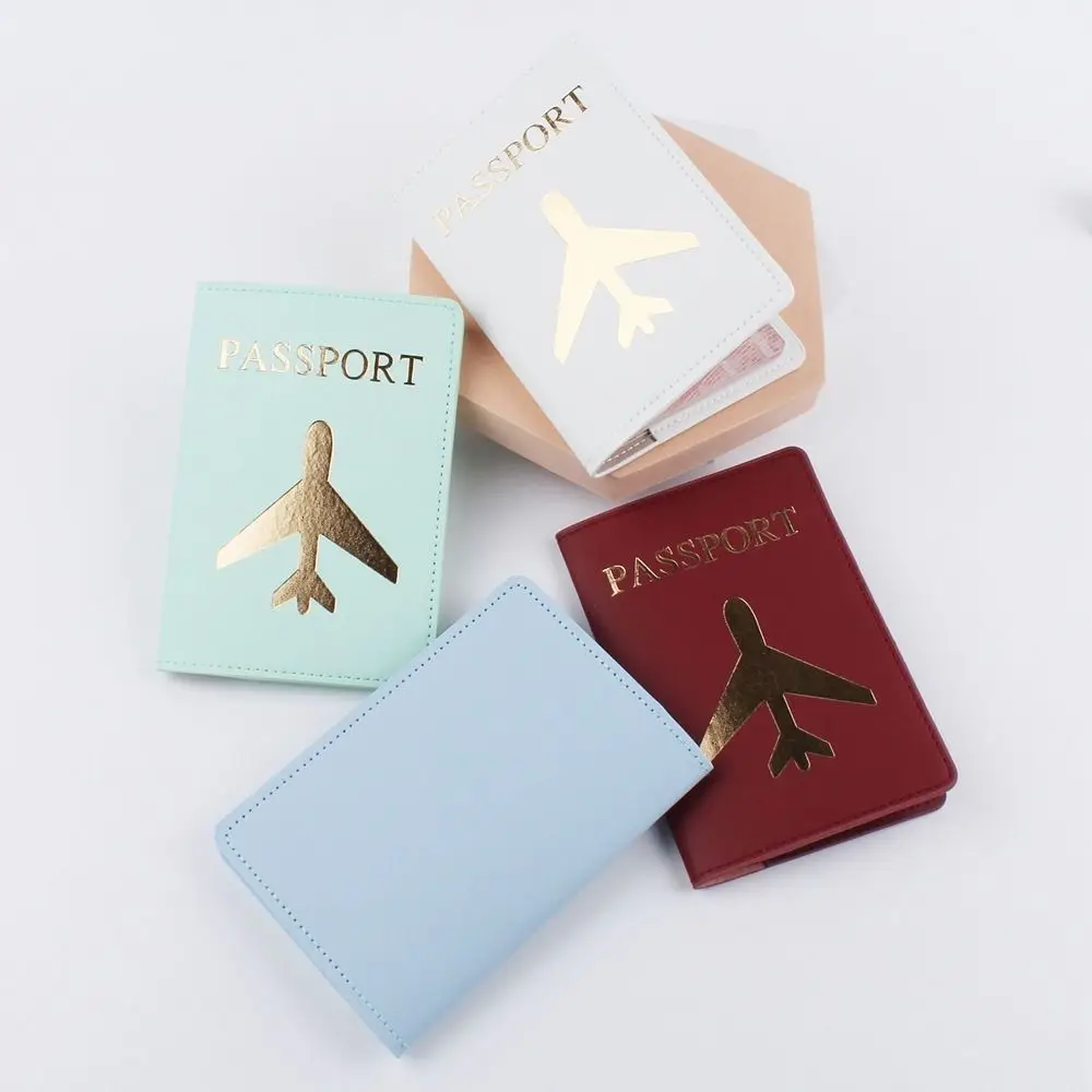 PU Leather Ticket Holder Travel Accessories Travel Wallet PU Card Case Passport Protective Cover Passport Clip Passport Holder