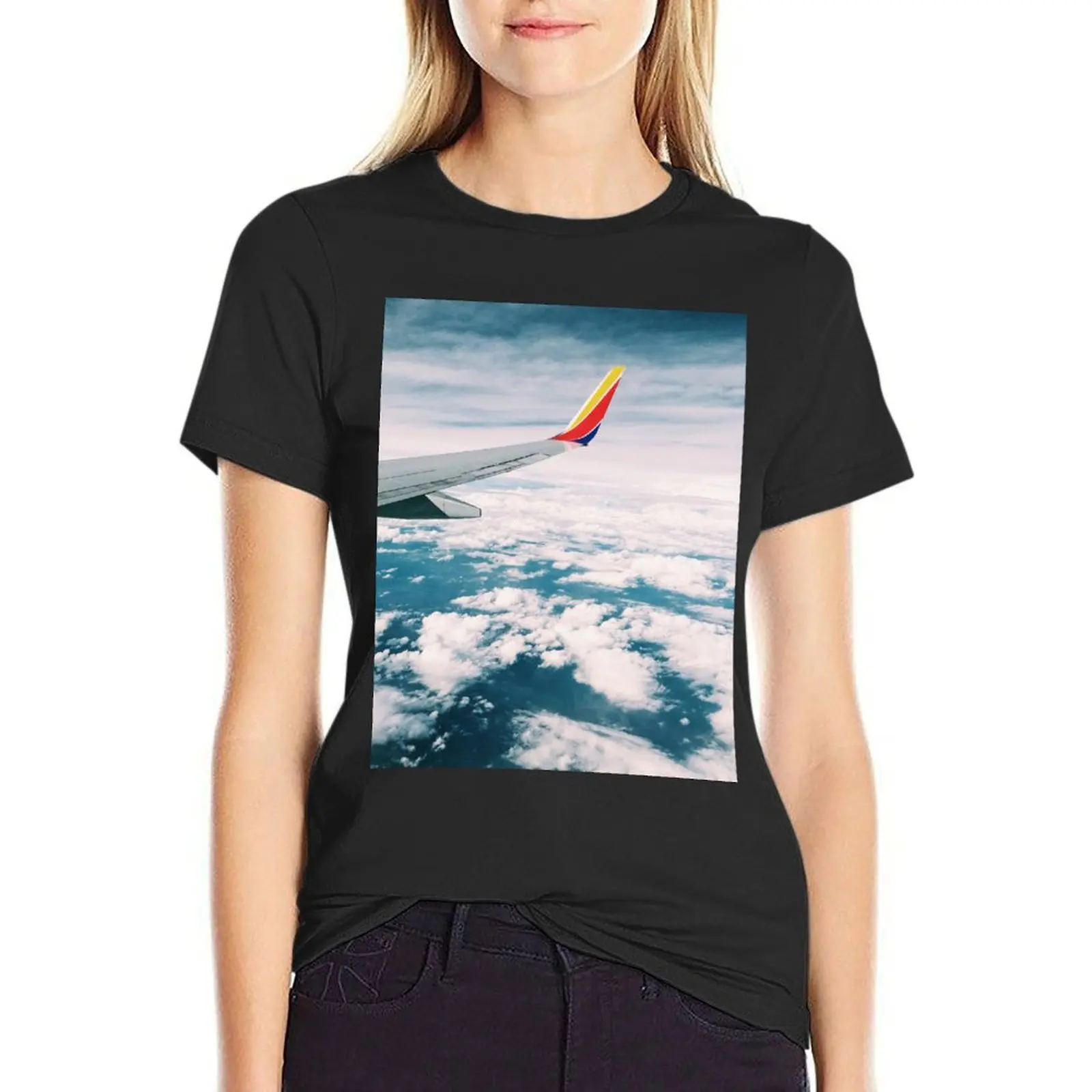 

Up in the Air T-Shirt hippie clothes tops tees spring clothes Women 2025