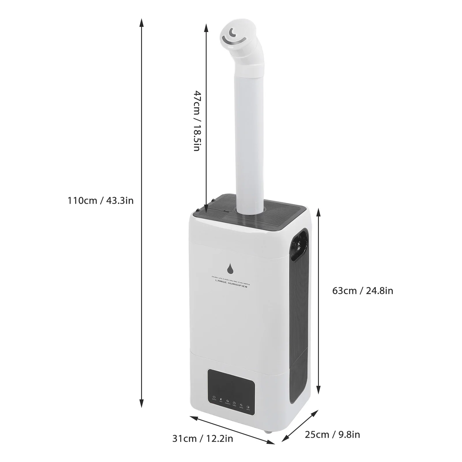 Humidificador industrial 100-240 V Fácil llenado de agua Placa de nebulización multicapa Humidificador de aire para uso comercial para 150 a