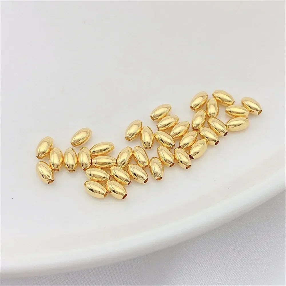 Contas de milho cor dourada 18k, contas separadas, contas espalhadas, feitas à mão, faça você mesmo, pulseiras, materiais de joias, acessórios