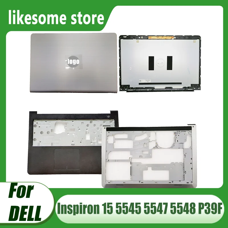 

New Laptop LCD Back Cover/Palmrest/Bottom Case For DELL Inspiron 15 5545 5547 5548 P39F Touch Version 0HR6TX Silvery