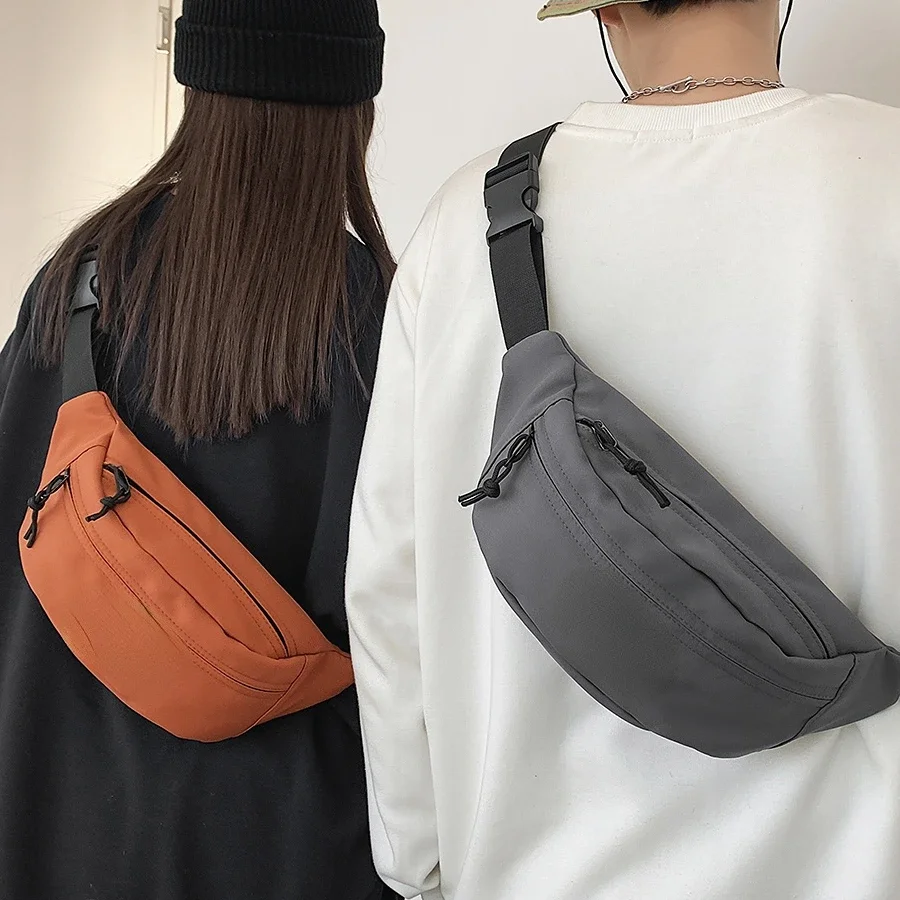 

Mobile phone waist bag Fashion brand chest Japanese simple light shoulder bag Women's leisure sports messenger Men