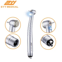 EYY Dental LED Light E-Generator Air Turbine Push Button Standard Head Triple Water Spray 2/4 Holes Dentist High Speed Handpiece