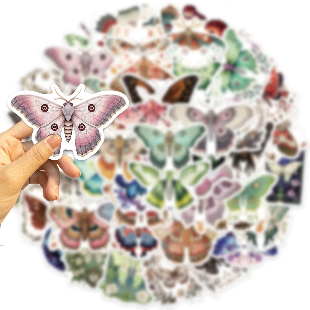 10/30/50PCS Vintage Moth Cartoon Stickers Cute Animal Decals DIY Phone Laptop Luggage Skateboard Car Decoration Sticker Toy