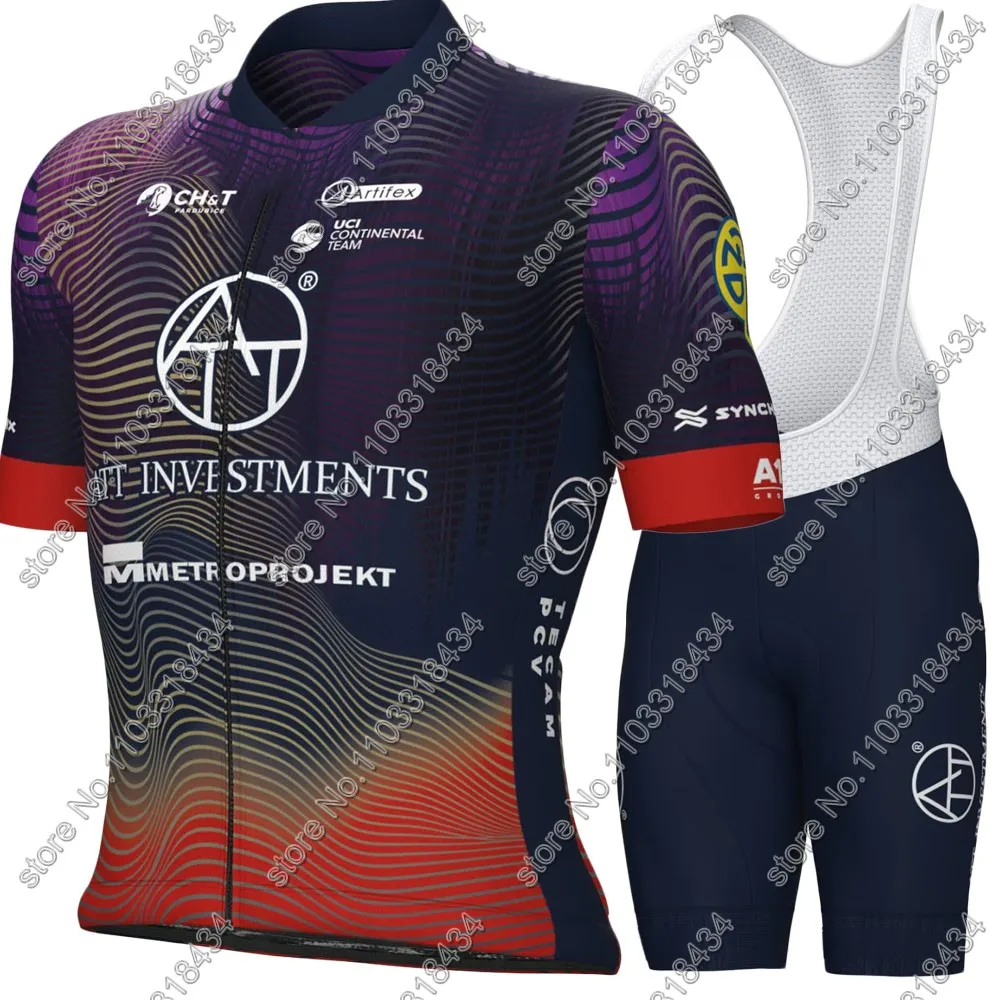 ATT INVESTMENTS 2024 Cycling Jersey Team Set Summer Czech Clothing Road Bike Shirts Suit Bicycle Bib Shorts MTB Ropa Maillot