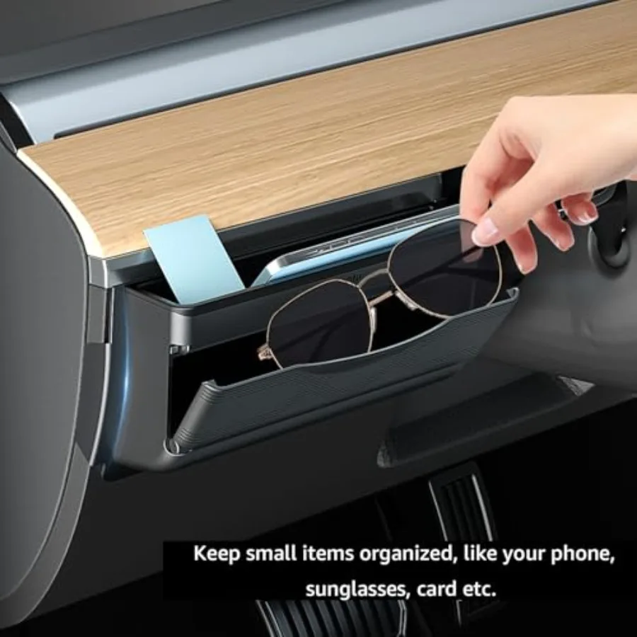 Dashboard Organizer for Model Y Model 3 Multifunctional Storage Box Sunglasses Phone Holder Glove Box Organized Accories for Mo