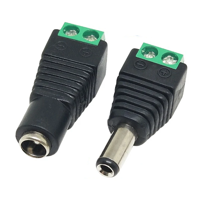 Male Female DC Power Plug Connector 2.1mm x 5.5mm 2.5mm x 5.5mm 1.35mm x 3.5mm Needn't Welding DC Plug Adapter 12V 24V For CCTV