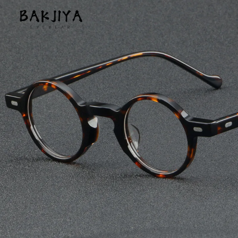 Vintage Handmade Round Acetate Eyeglasses Frames Designer Men and Women Big Face Optical Glasses Prescription Small Eyewear 2025