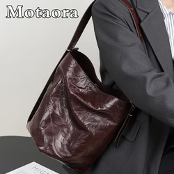 MOTAORA New Women's Shoulder Bags For Ladies Bucket Bag High Quality Leather Designer Luxury Women Trend 2024 Crossbody Bags