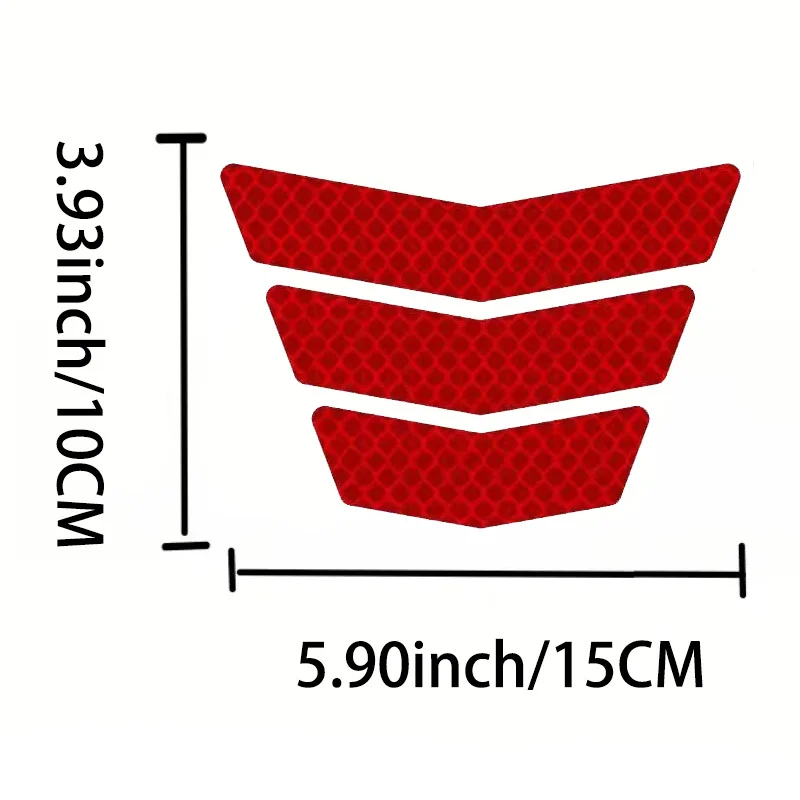 6 Pcs High‑Intensity High‑Visibility Reflective Stickers, Long‑Lasting Adhesive Convex Dot Pattern , Safety Warning Stickers